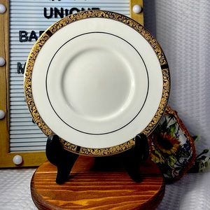 Sango Deville # 8460 Saucer White and Gold Trim.